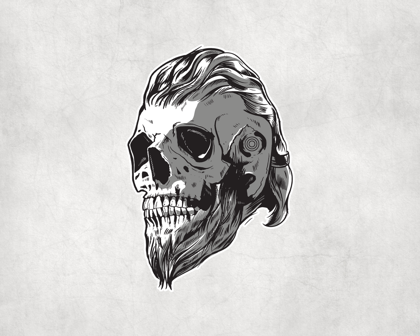 2 x Viking Skull Nordic Scrapbook Sticker Stickers Laptop