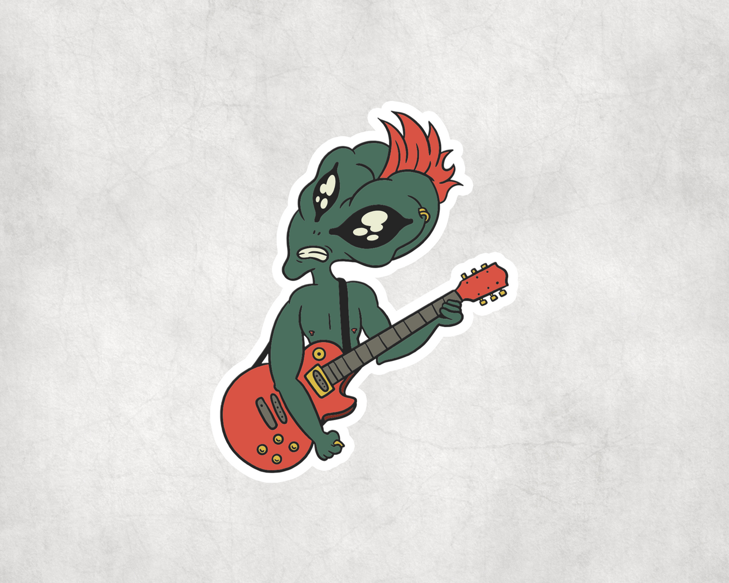 2 x Alien Guitar Space Decal Stickers Decals Sticker Laptop