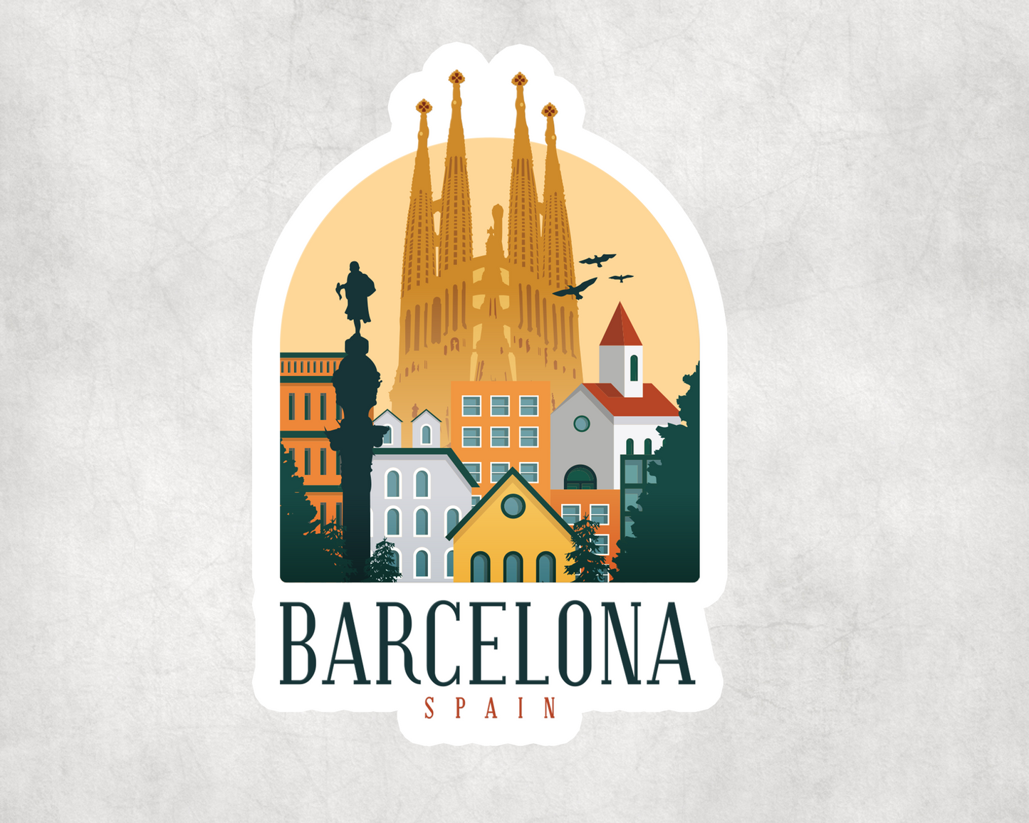 2 x Barcelona Spain Travel Luggage Stickers Vinyl Sticker Laptop Tablet