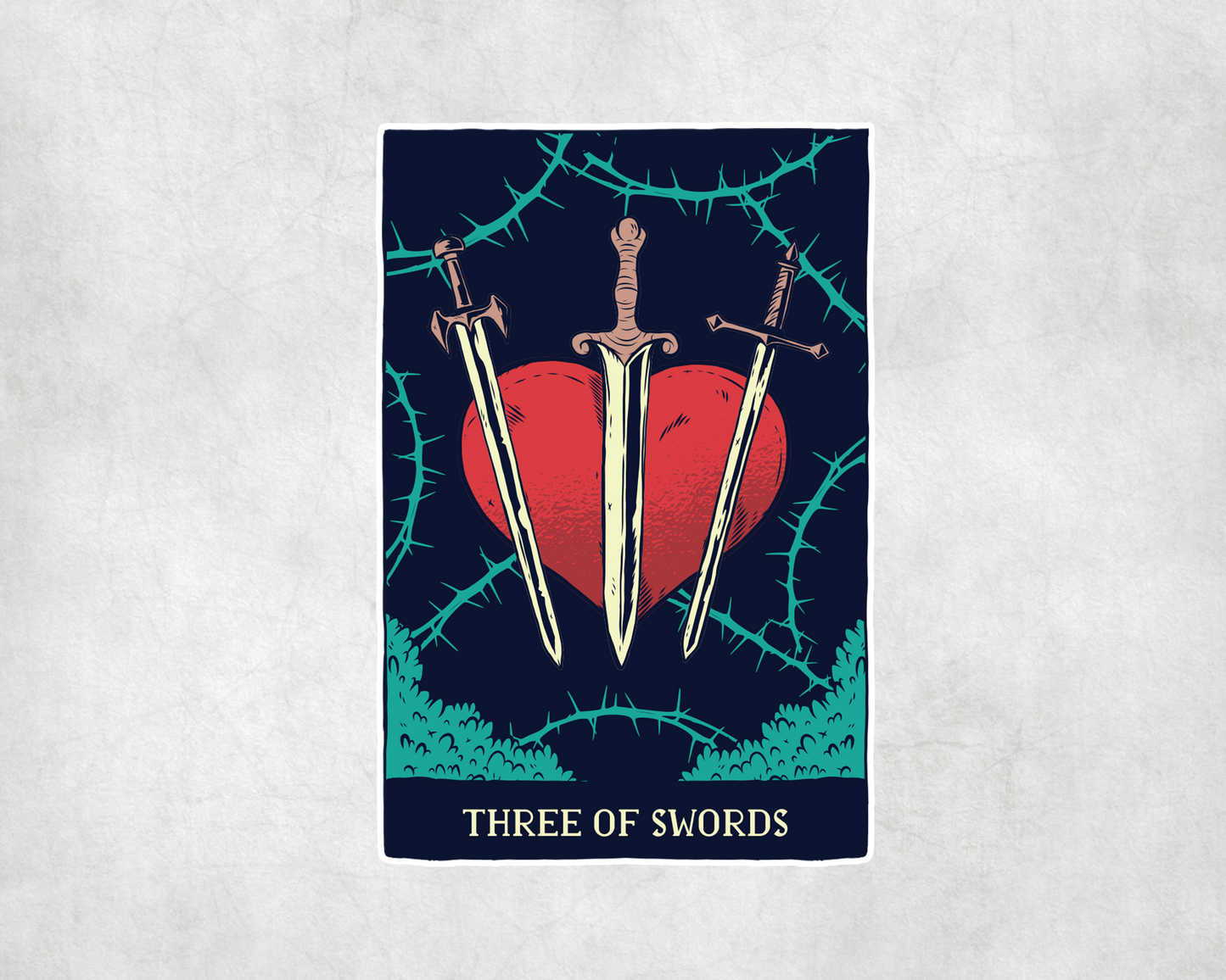 2 x Three Of Swords Tarot Card Stickers Vinyl Sticker Laptop Tablet