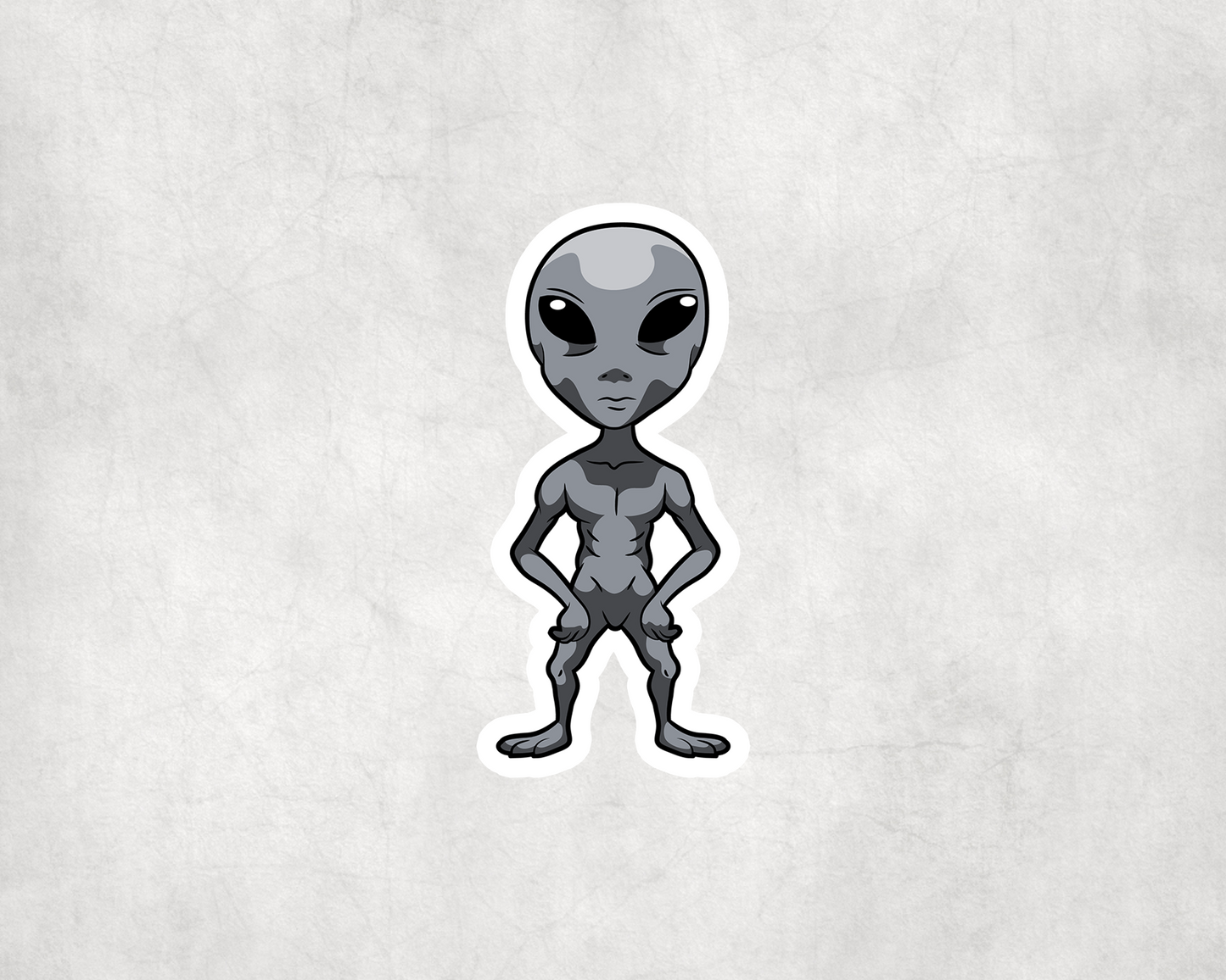 2 x Alien Grey Space Craft Vinyl Stickers Sticker Laptop Decals