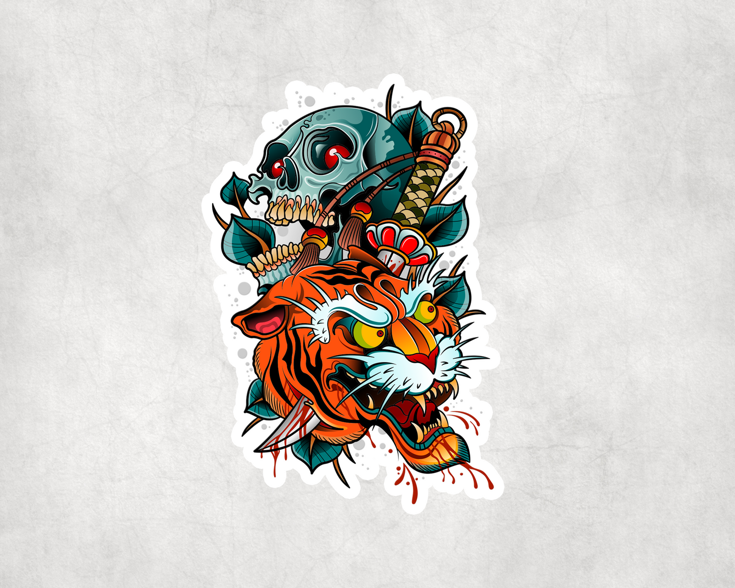 2 x Japanese Tiger Japan Travel Luggage Stickers Vinyl Sticker Laptop Tablet