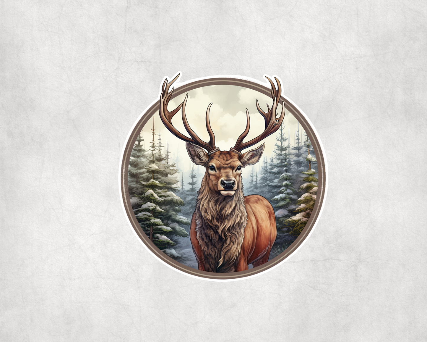 2 x Winter Deer Reindeer Vinyl Scrapbook Sticker Stickers Laptop