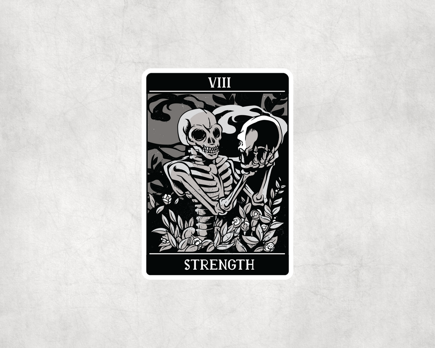 2 x Strength Tarot Card Skeleton Sticker Laptop Decals Stickers