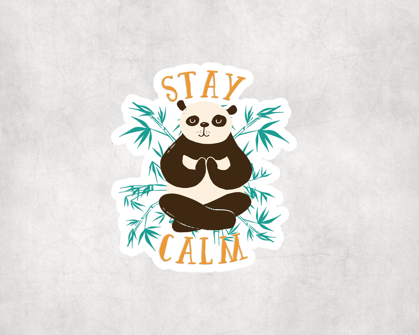 2 x Stay Calm Panda Anti Anxiety Positive Thinking Laptop Decals Stickers