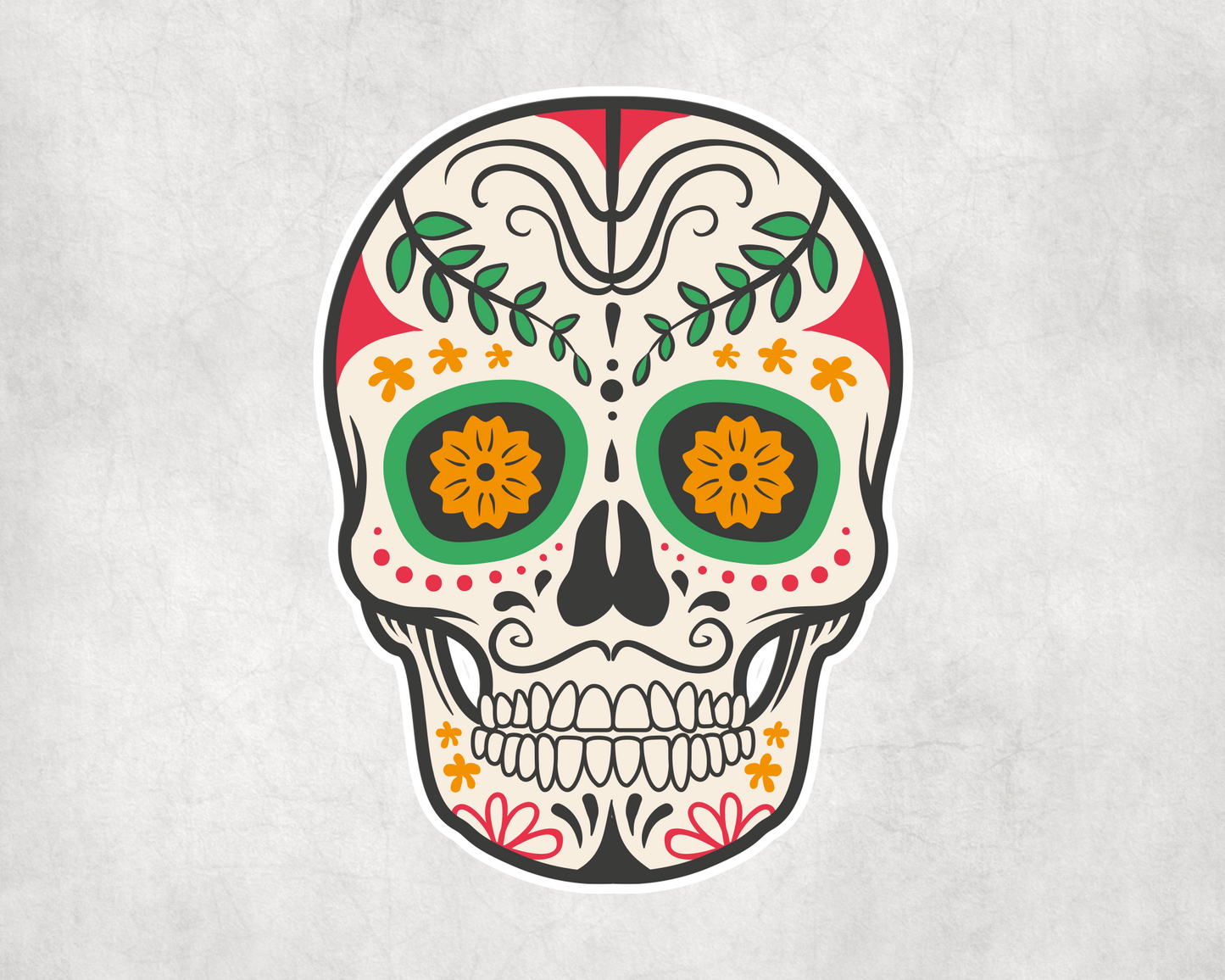 2 x Day Of The Dead Skull Sticker Car Water Bottle Flask Sticker Craft Laptop