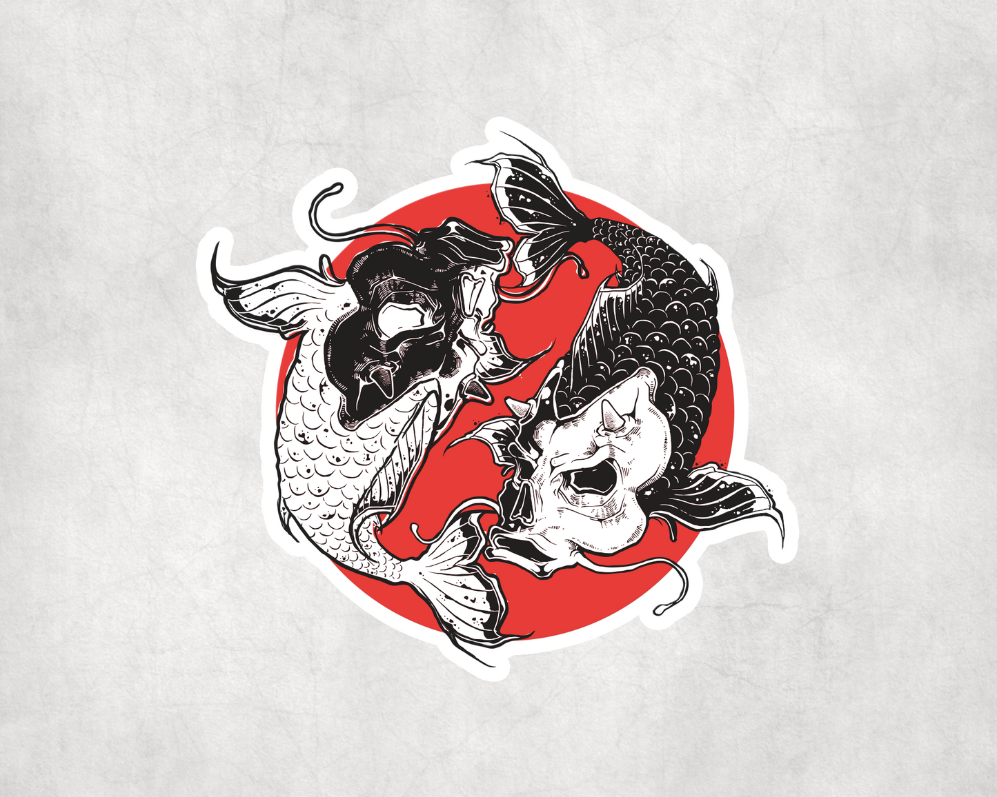 2 x Japanese Koi Fish Travel Luggage Stickers Vinyl Sticker Laptop Tablet