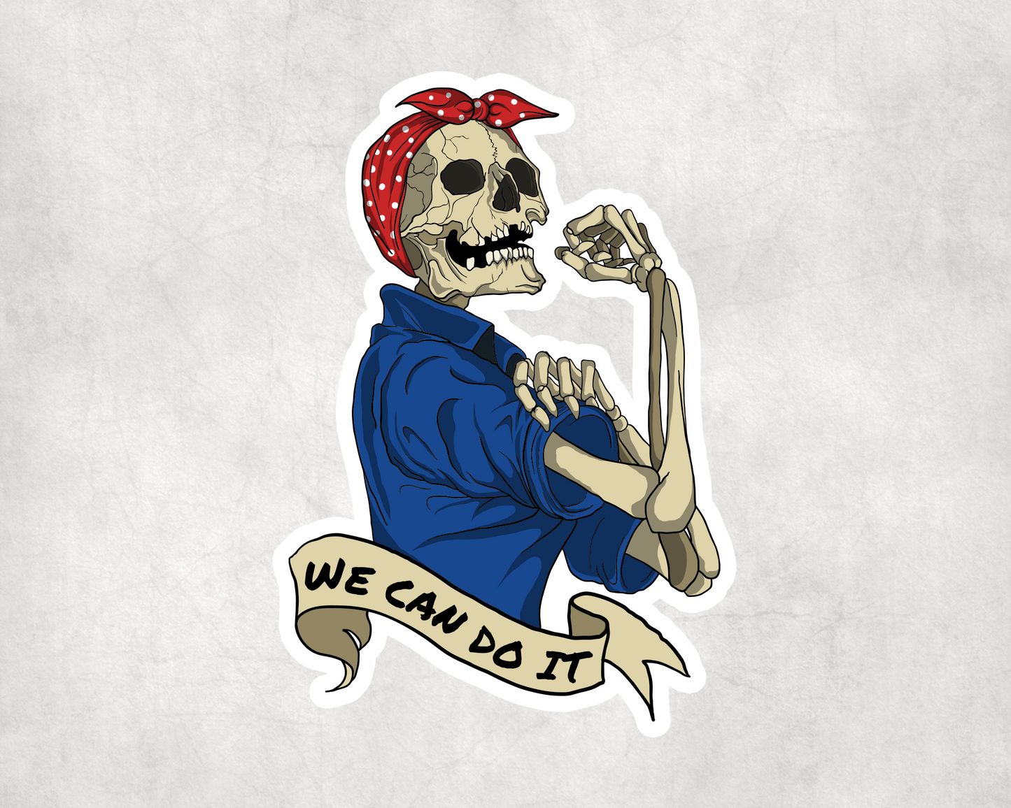2 x Feminist We Can Do It Skeleton Sticker Stickers Vinyl Laptop