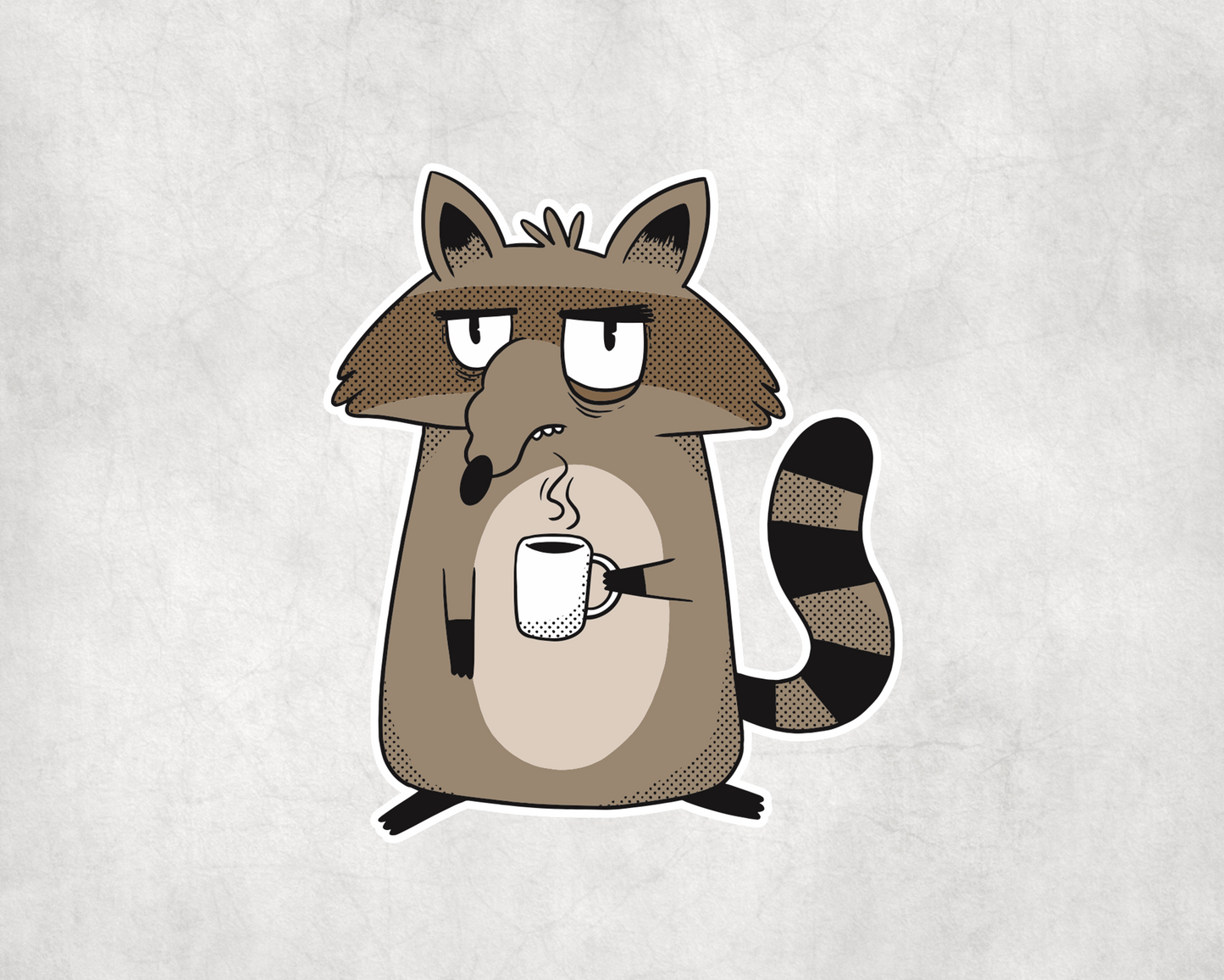 2 x Angry Raccoon Coffee Vinyl Stickers Sticker Laptop Decals