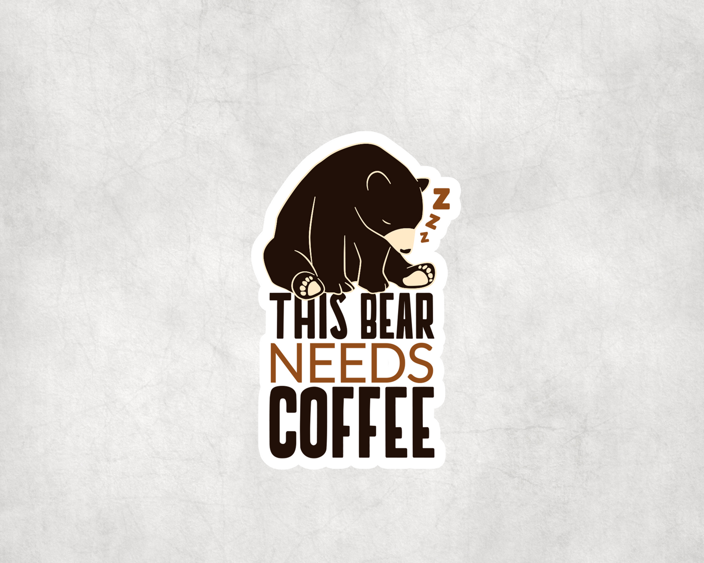 2 x Cool Bear Loves Coffee Vinyl Stickers Sticker Laptop Decals