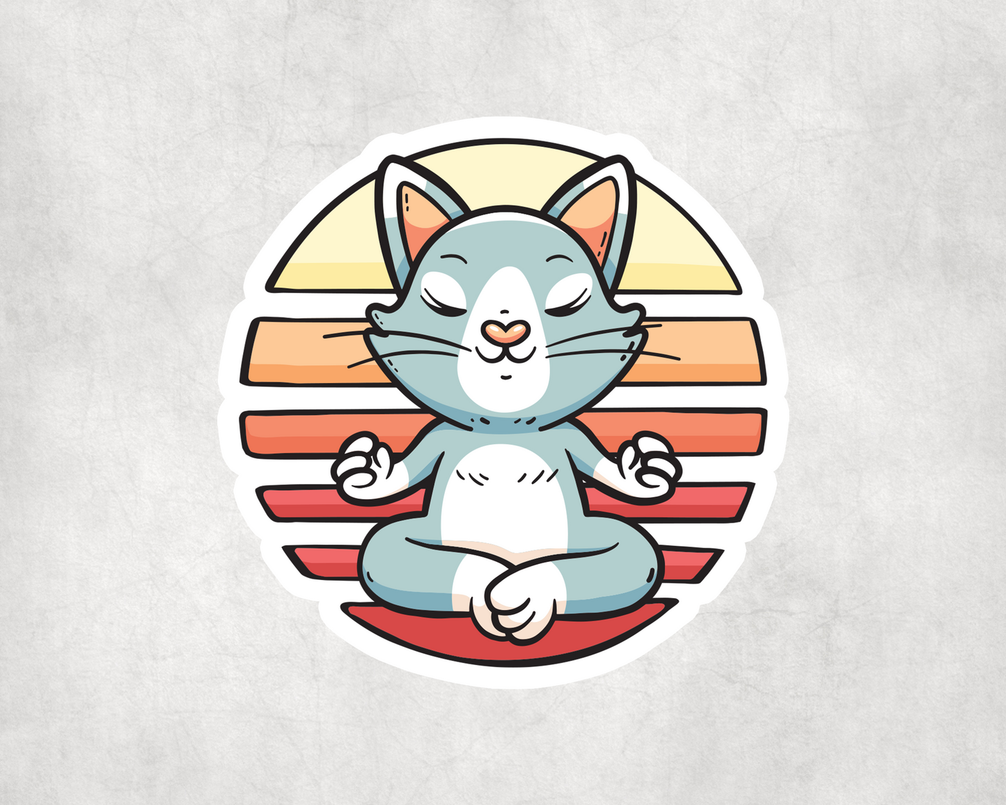 2 x Cat Namaste Yoga Pose Stickers Sticker Laptop Decals
