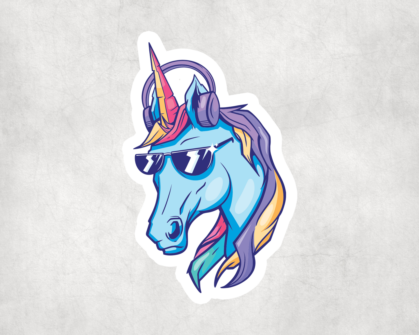 2 x Unicorn Headphone Sunglasses Stickers Sticker Laptop Decals