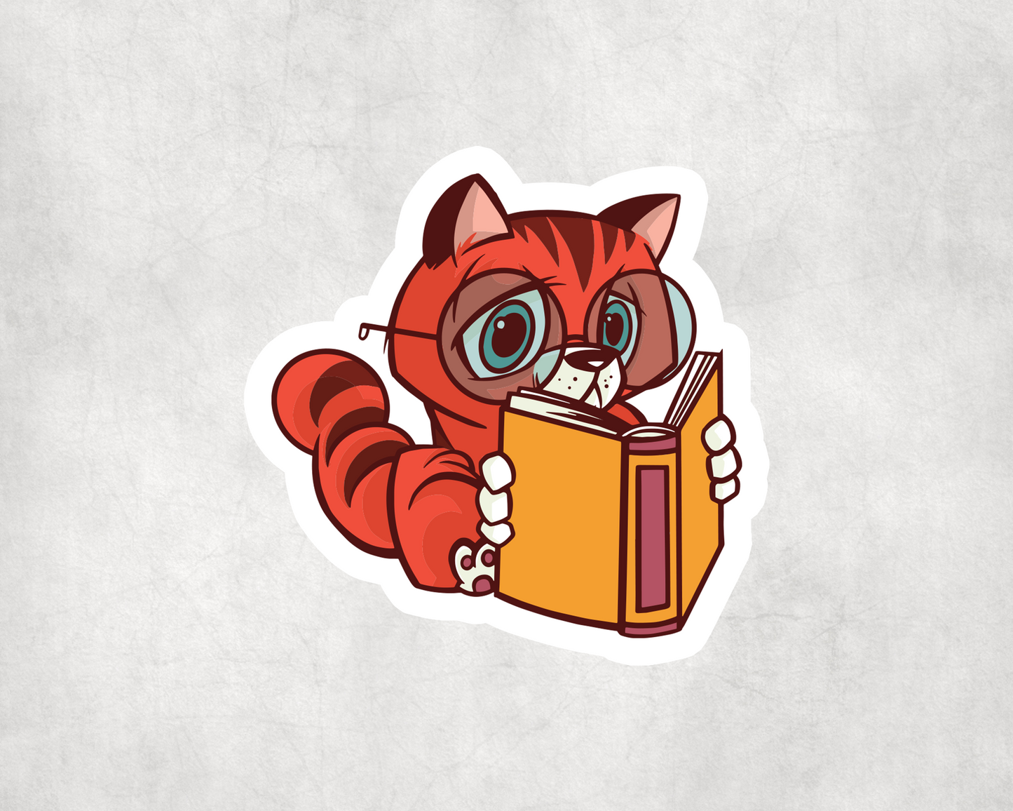 2 x Cat Reading Book Reader Geek Stickers Sticker Laptop Decals