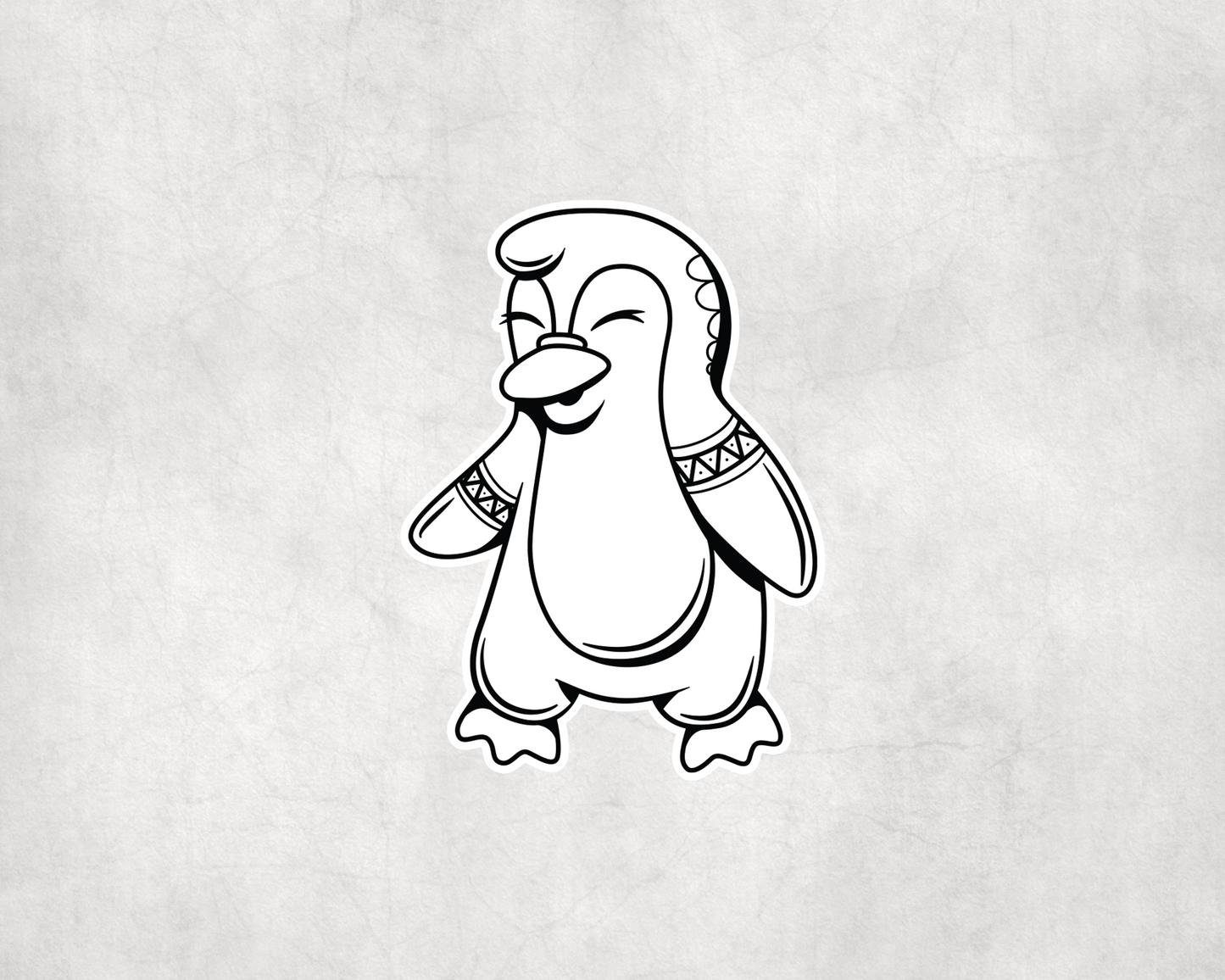 2 x Black & White Penguin Stickers Sticker Laptop Decals