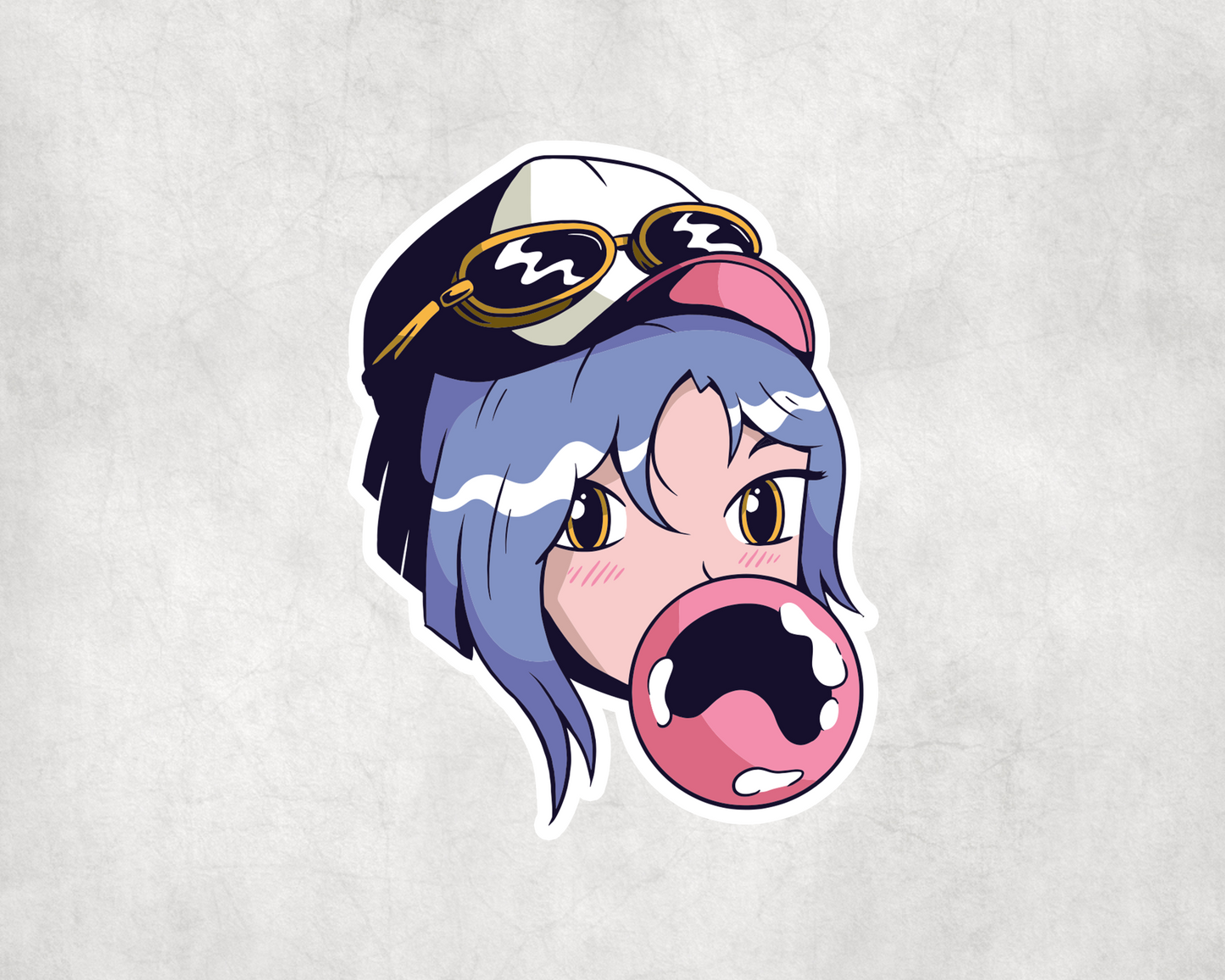 2 x Anime Girl Bubblegum Woman Funny Stickers Sticker Laptop Decals Scrapbook