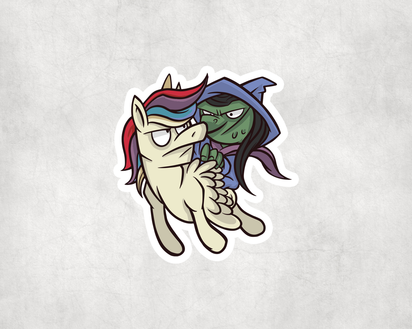 2 x Witch Riding Unicorn Halloween Stickers Sticker Laptop Decals Scrapbook