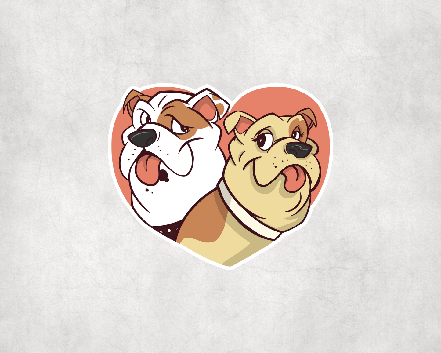 2 x Bulldog Heart Dog Darts Animal Scrapbook Sticker Stickers Laptop