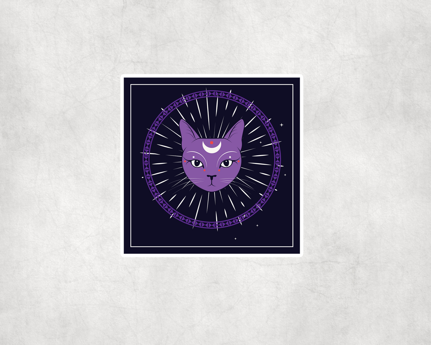 2 x Trippy Lunar Cat Wiccan Decals Bike Laptop Stickers Sticker Laptop Decals