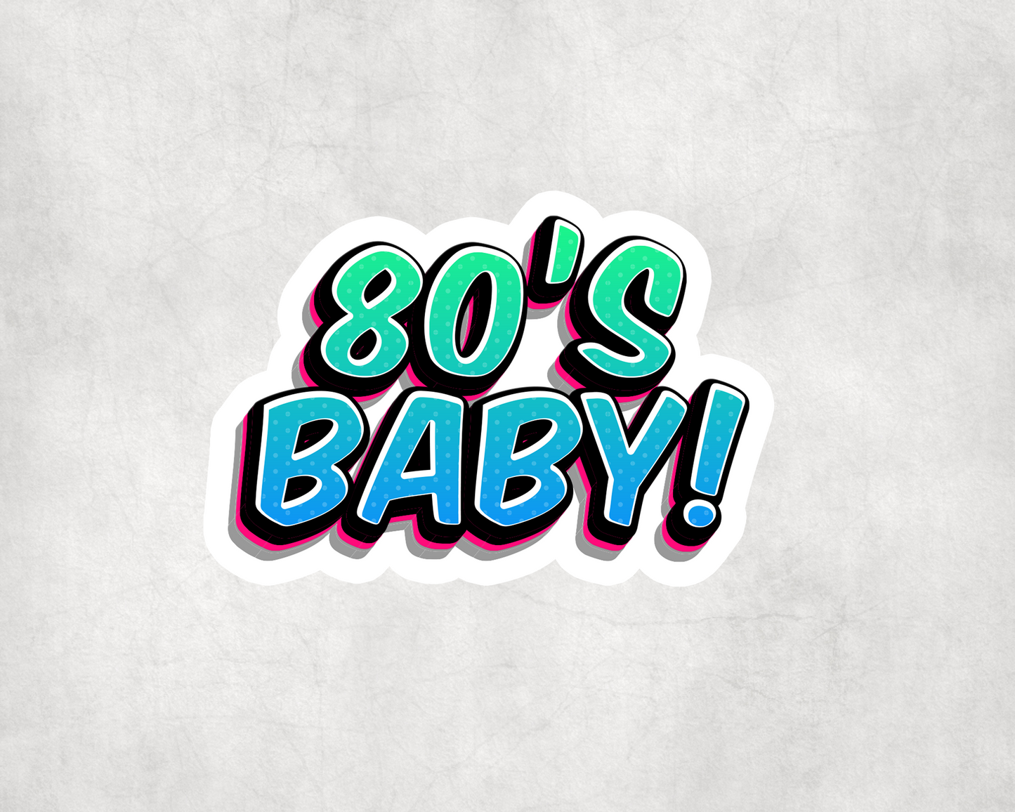 2 x 80's Baby 1980's Eighties Graffiti Vinyl Sticker Bike iPad Laptop Tablet