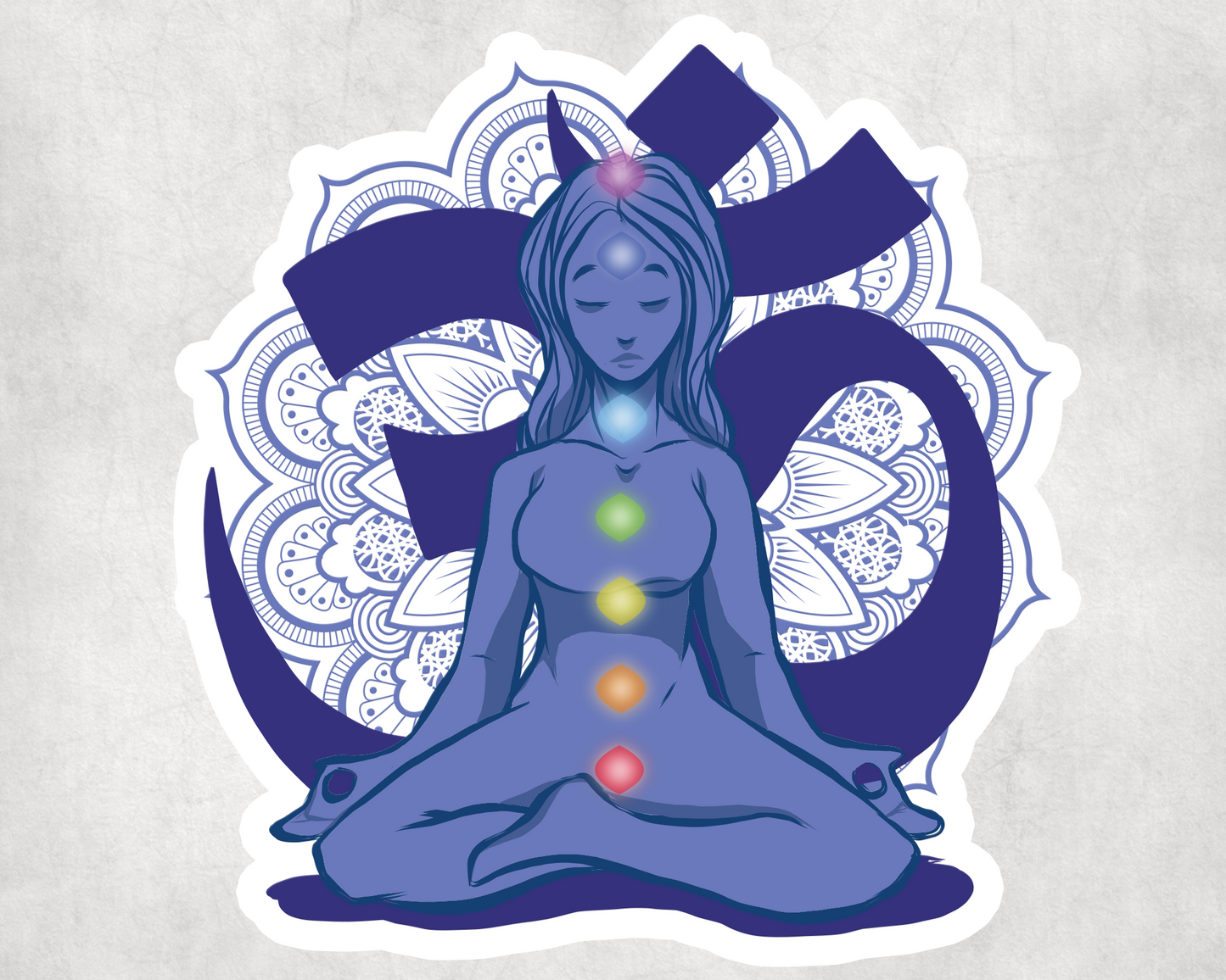 2 x Chakra Yoga Meditation Sticker Water Bottle Flask Sticker Craft Laptop Decal