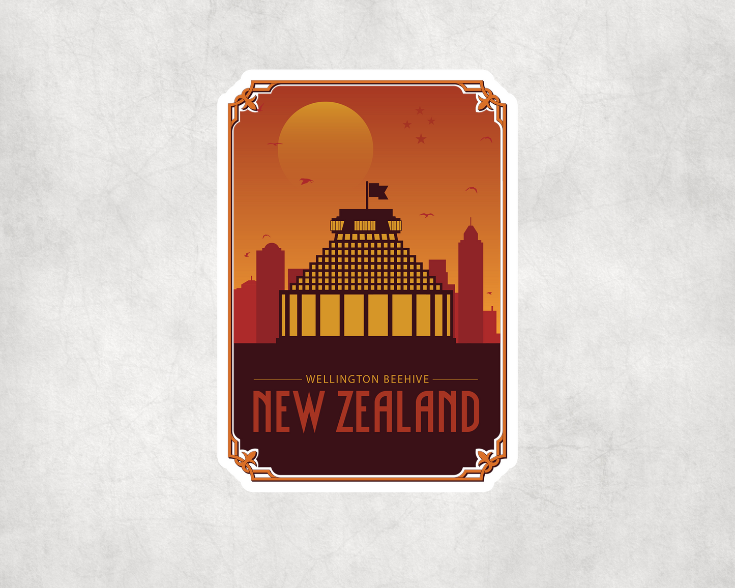 2 x New Zealand Luggage Travel Wellington Sticker Stickers Vinyl Laptop Tablet