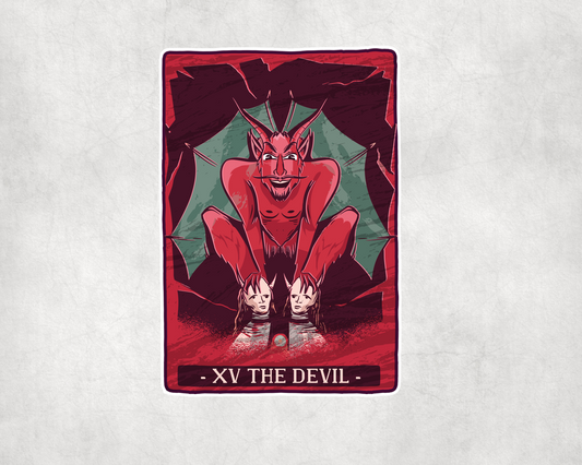 2 x  XV The Devil Tarot Card Stickers Vinyl Sticker Laptop Tablet