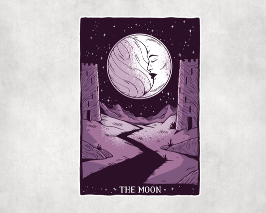 2 x  The Moon Tarot Card Stickers Vinyl Sticker Laptop Tablet
