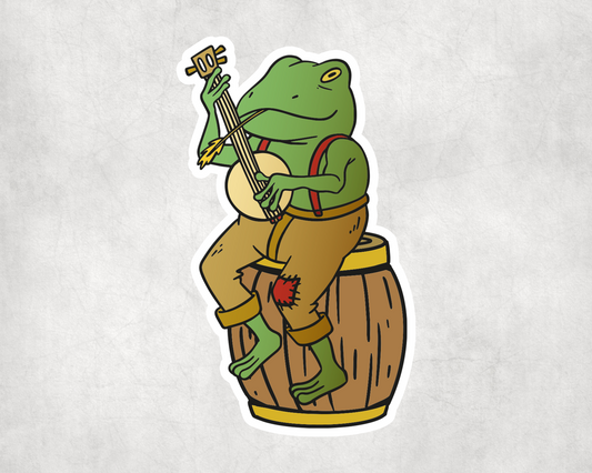 2 x  Frog Playing Banjo Music Animal Sticker Stickers Vinyl Laptop Tablet