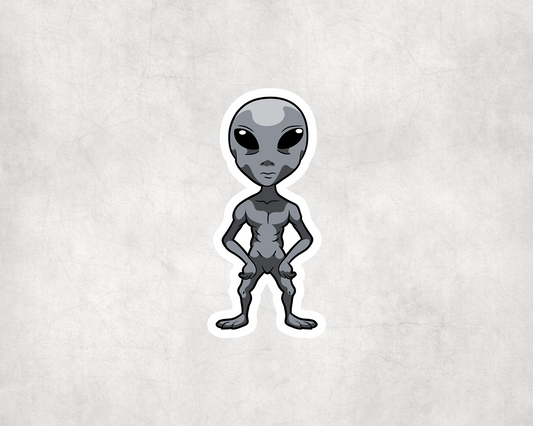 2 x Alien Grey Space Craft Vinyl Stickers Sticker Laptop Decals