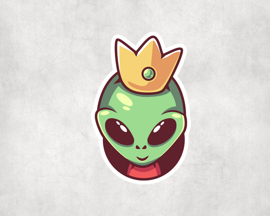 2 x Alien Crown Craft Vinyl Stickers Sticker Laptop Decals