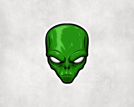 2 x Alien Head Craft Vinyl Stickers Sticker Laptop Decals