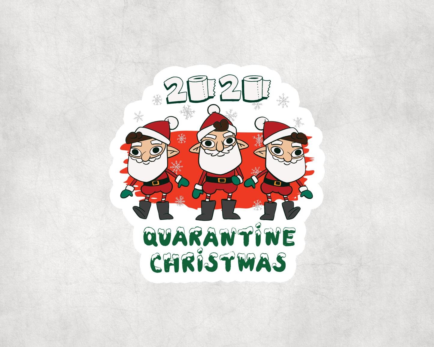 2 x Quarantine Lockdown Christmas Xmas Scrapbook Sticker Stickers Laptop