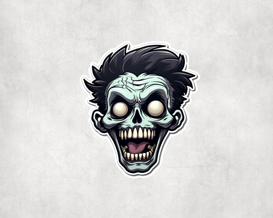 2 x Zombie Head Halloween Vinyl Scrapbook Sticker Stickers Laptop Wall Decal