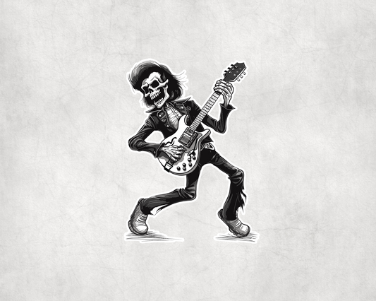 2 x Skeleton Guitar Vinyl Scrapbook Sticker Stickers Laptop