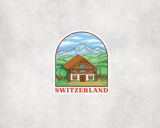 2 x Swiss Cabin Switzerland Travel Vinyl Scrapbook Sticker Stickers Laptop