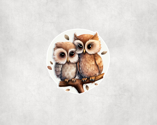 2 x Cute Owl Couple Love Animal Vinyl Scrapbook Sticker Stickers Laptop Wall