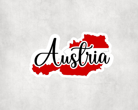 2 x Austria Map Travel Vinyl Scrapbook Sticker Stickers Luggage Suitcase