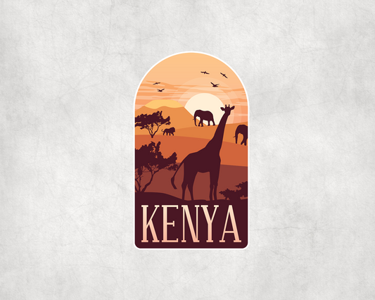 2 x Kenya Safari Travel Vinyl Scrapbook Sticker Stickers Laptop