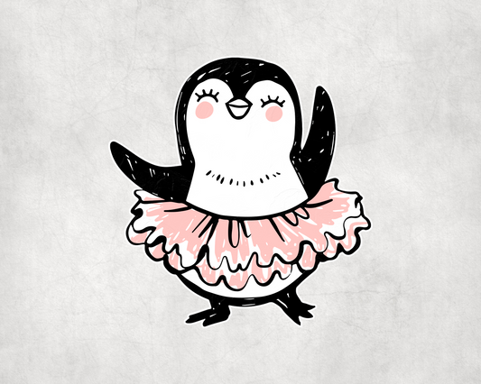 2 x Cute Penguin Ballerina Tutu Scrapbook Stickers Sticker Laptop Decals