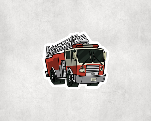 2 x Fire Engine Truck Fighter Scrapbooking Sticker Laptop Decals Stickers