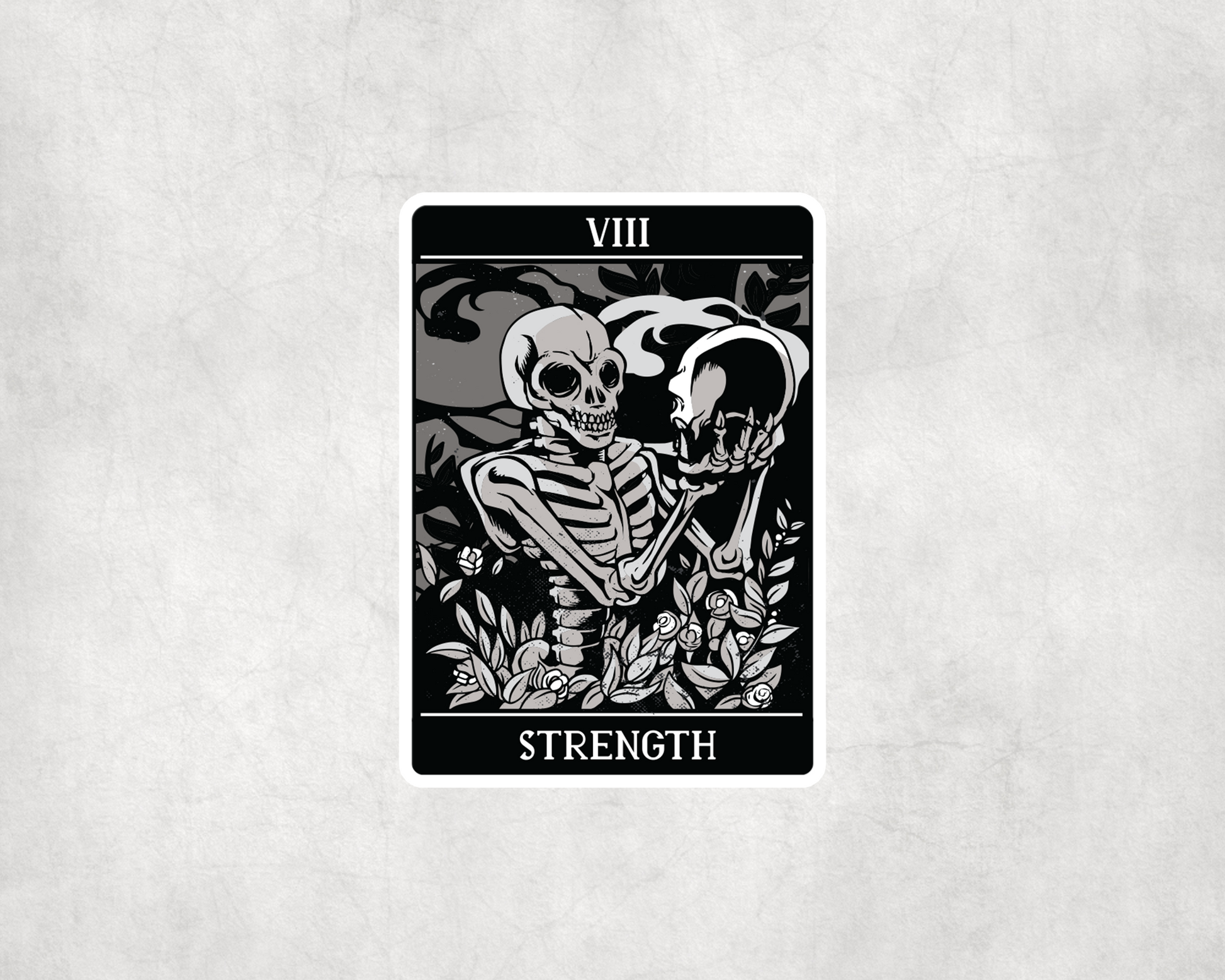 2 x Strength Tarot Card Skeleton Sticker Laptop Decals Stickers