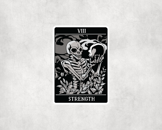 2 x Strength Tarot Card Skeleton Sticker Laptop Decals Stickers