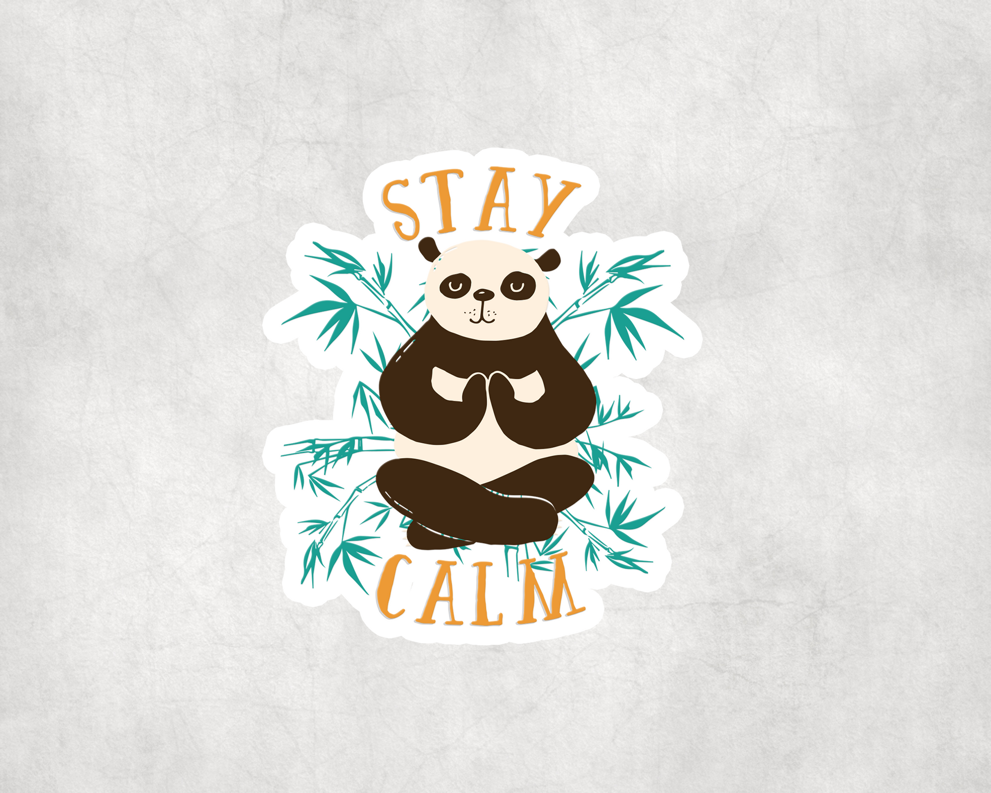 2 x Stay Calm Panda Anti Anxiety Positive Thinking Laptop Decals Stickers