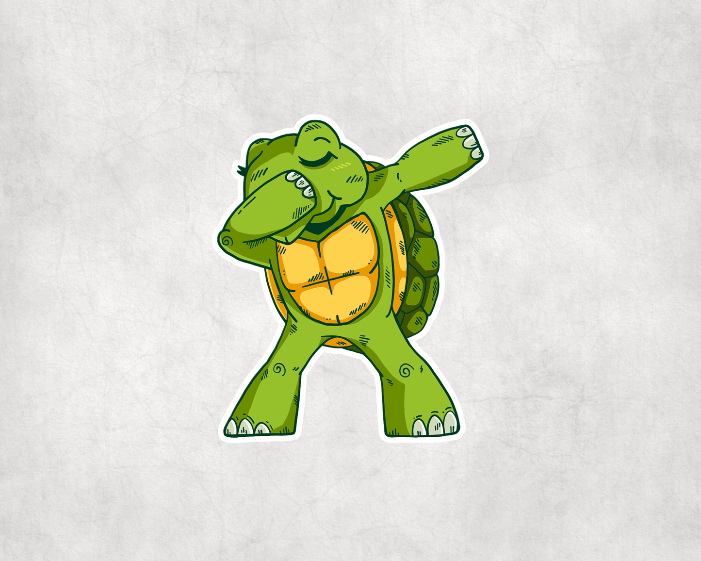 2 x Dabbing Turtle Cute Animal Laptop Decals Stickers