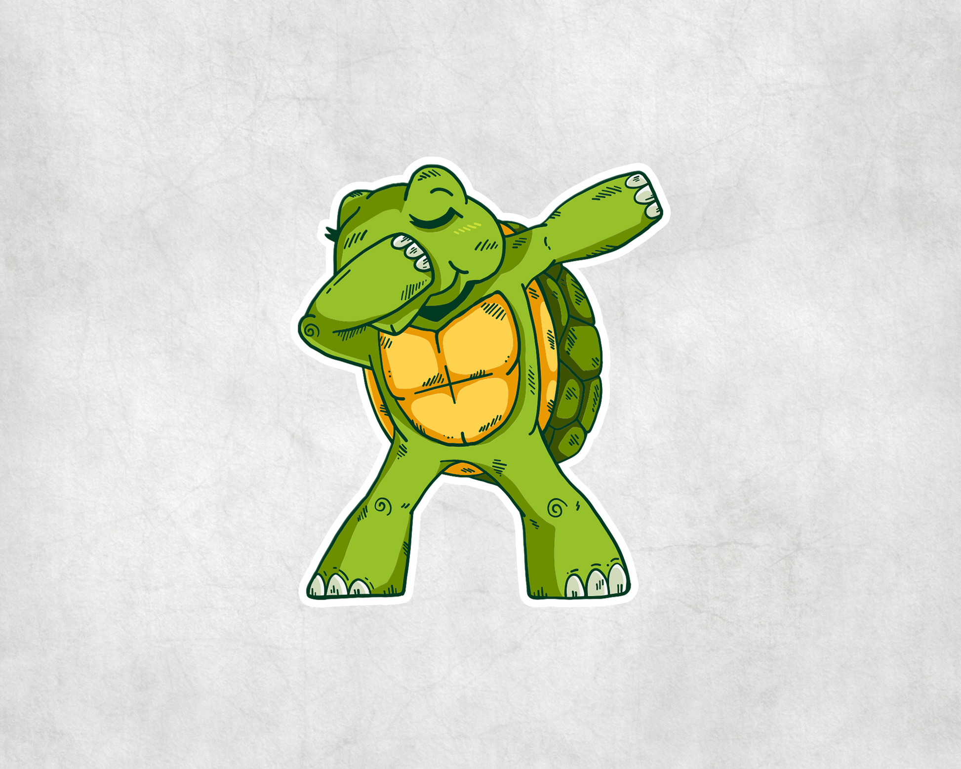 2 x Dabbing Turtle Cute Animal Laptop Decals Stickers