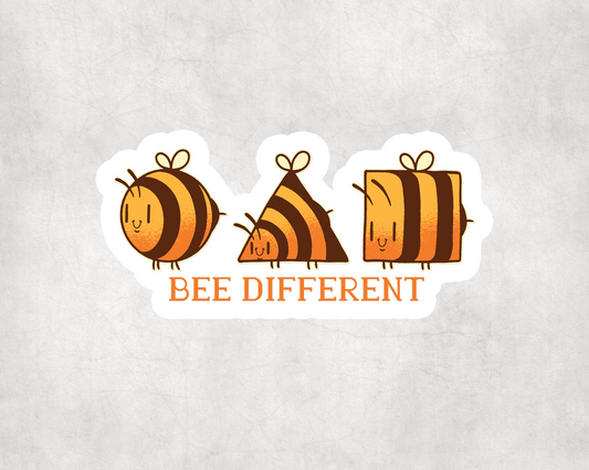 2 x Bee Different Self Love Positive Bees Animal Laptop Decals Stickers