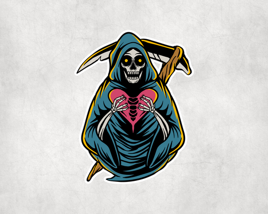 2 x Grim Reaper Death Sticker Car Water Bottle Flask Sticker Craft Laptop Decals