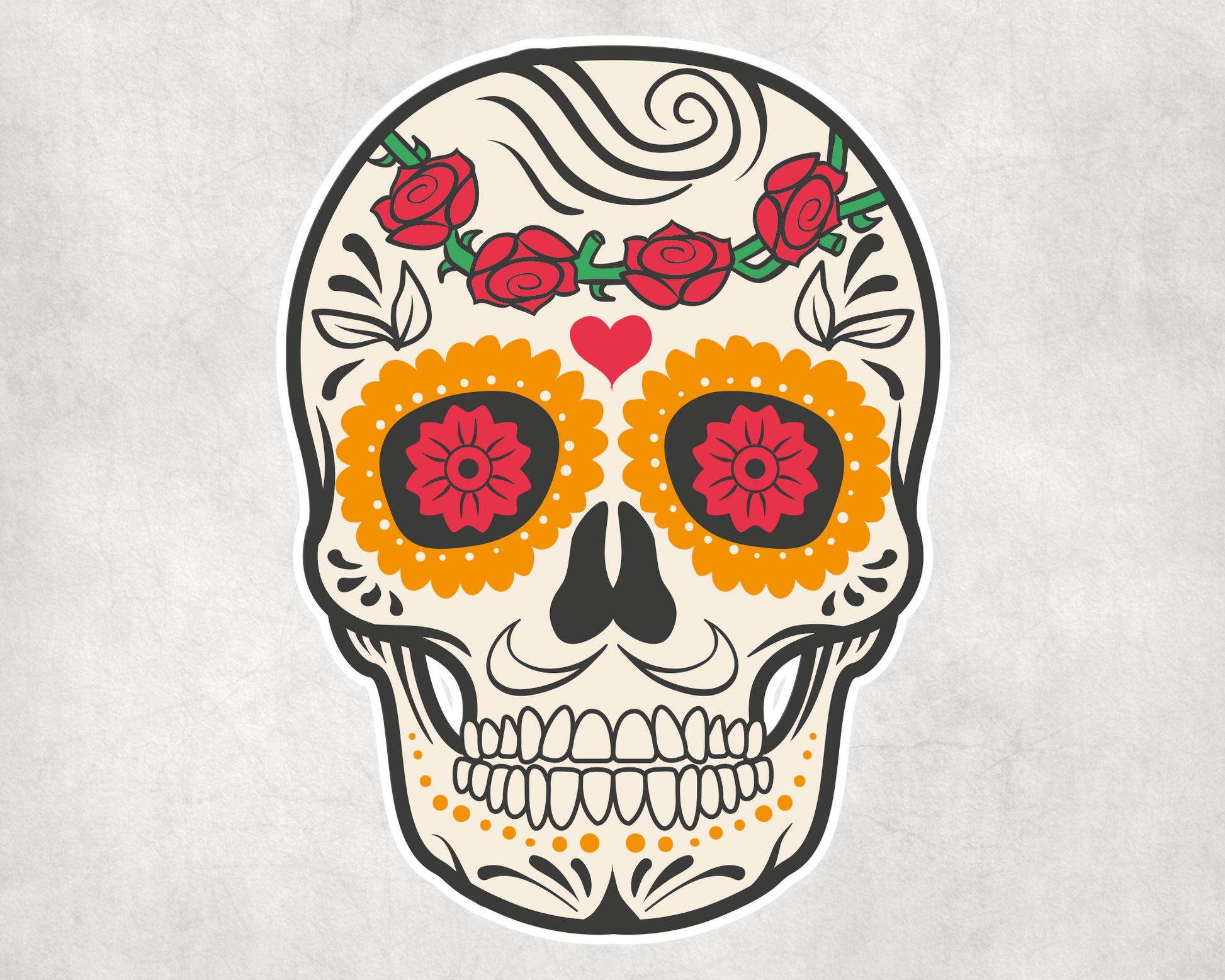 2 x Day Of The Dead Skull Sticker Car Bottle Flask Sticker Craft Laptop Dec