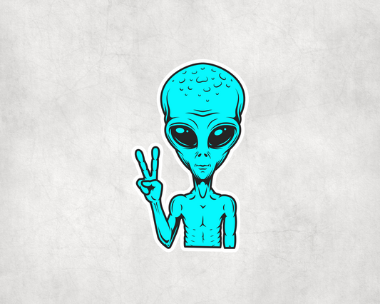 2 x Bright Green Alien Scrapbook Scrapbooking Art Laptop Decals Stickers