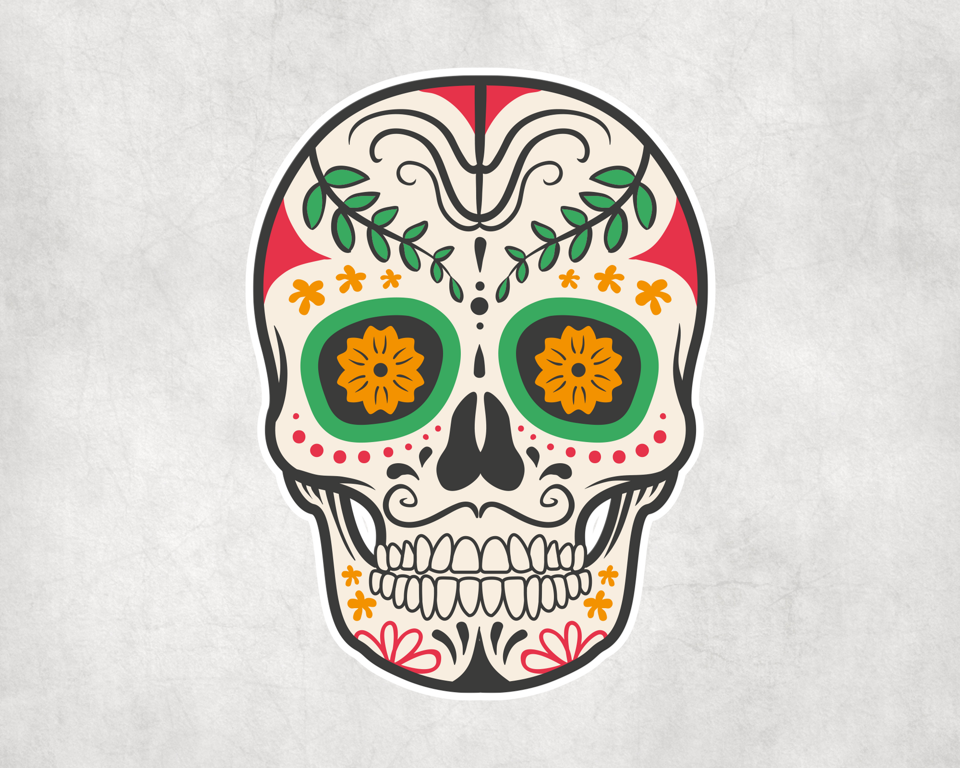 2 x Day Of The Dead Skull Sticker Car Water Bottle Flask Sticker Craft Laptop